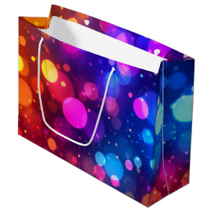 Regenbogen-Neon-Bokeh-Beleuchtung Abstrakt Große Geschenktüte
