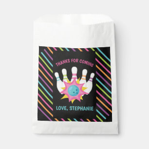 Regenbogen-Neon-Bowling-Geburtstagsfeier Danke Geschenktütchen