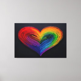 Regenbogen Neon Feder Herz Poster Leinwanddruck