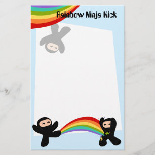 Regenbogen Ninja Tritt Briefpapier