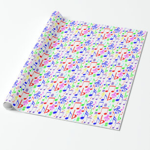 Regenbogen Noten Geschenkpapier