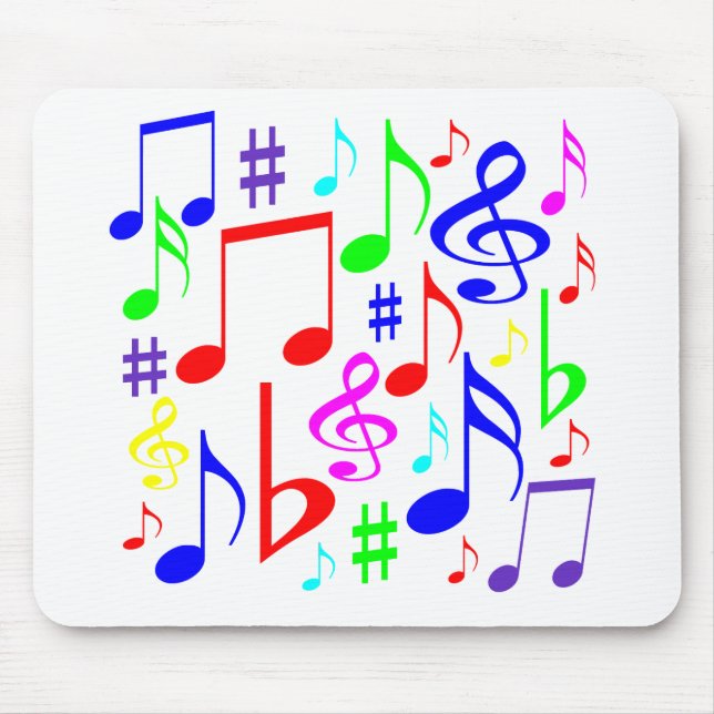 Regenbogen Noten Mousepad (Vorne)