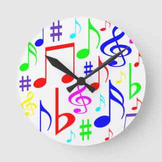 Regenbogen Noten Runde Wanduhr