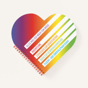 Regenbogen Notizblock Herzen Ironisch Notizbuch