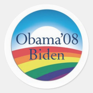 REGENBOGEN Obama Biden Aufkleber