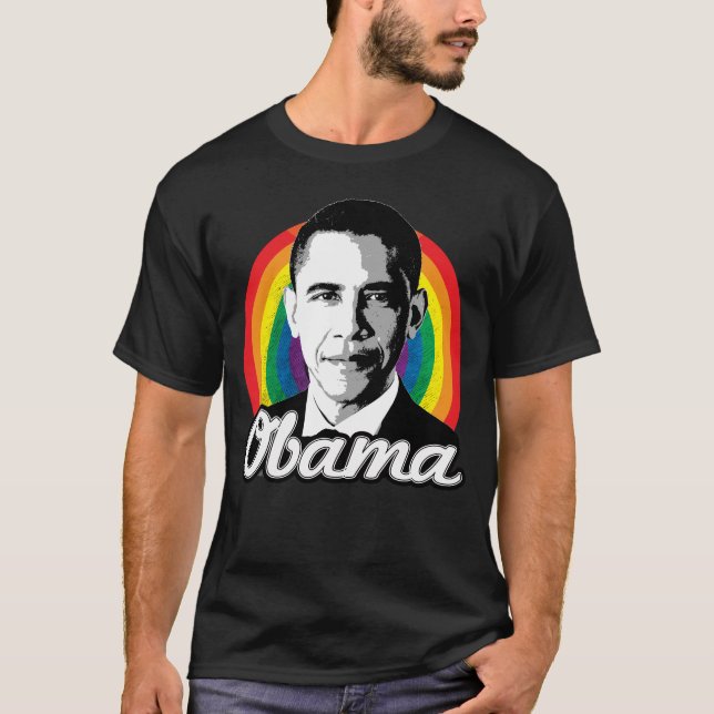 Regenbogen Obama T-Shirt (Vorderseite)