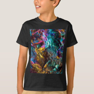 Regenbogen-Ölteppich-Kristall-Felsen T-Shirt