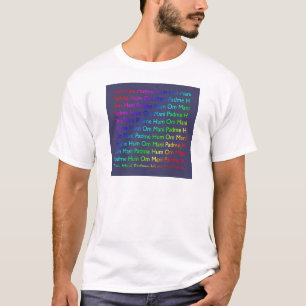 Regenbogen Om Mani Padme Hum auf Lila T-Shirt
