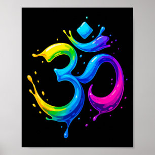Regenbogen Om Symbol Aum Chakra Yoga Meditation St Poster