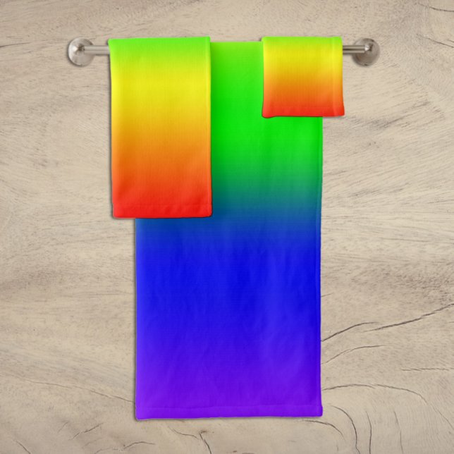 Regenbogen Ombre Badhandtuch Set (Von Creator hochgeladen)