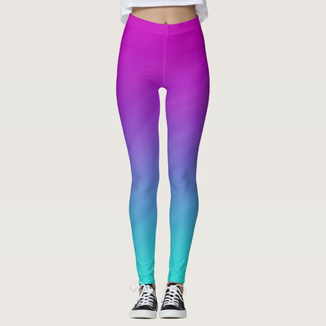 Regenbogen Ombre Leggings (Vorderseite)