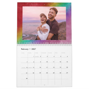 Regenbogen-Ombre-Lichterkette Erstes Jahr als Verh Kalender