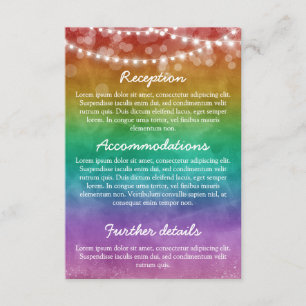 Regenbogen-Ombre-Lichterkette Schwule Hochzeit Begleitkarte