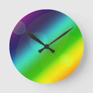 Regenbogen-Ombre Runde Wanduhr