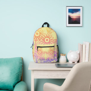 Regenbogen-Ombre-Schmetterling & Marienkäfer Bedruckter Rucksack