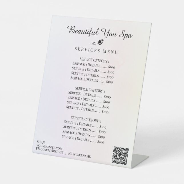 *~* Regenbogen Ombre Soft Pastel Tischschild Sockelschild (Vorderseite)