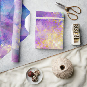 Regenbogen-Ombre- und Gold-Feueropal-Muster Geschenkpapier