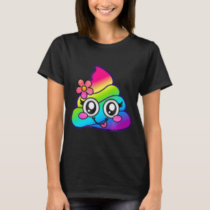 Regenbogen Op Emoji Süßes Einhorn O Blume Albern  T-Shirt