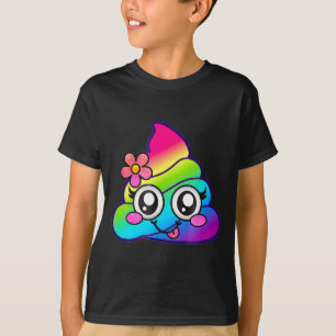 Regenbogen Op Emoji Süßes Einhorn O Blume Albern T-Shirt