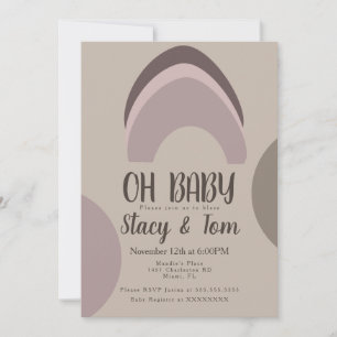 Regenbogen-Organische-Formen-Boho-Baby-Party Einladung