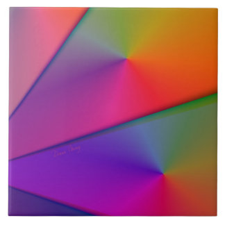 Regenbogen Origami - Indigo u. magentaroter Wirbel Fliese