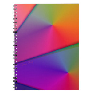 Regenbogen Origami - Indigo u. magentaroter Wirbel Notizblock
