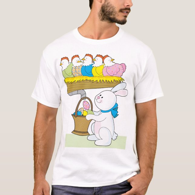 Regenbogen-Ostern-Hühner T-Shirt (Vorderseite)