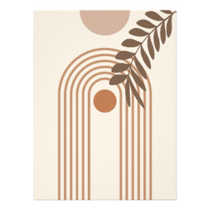 Regenbogen-Palmenblatt-Sonne, Boho-Abstract-Geomet Fotodruck