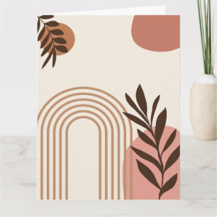 Regenbogen-Palmenblatt-Sonne, Boho-Abstract-Geomet Karte