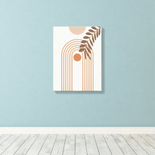 Regenbogen-Palmenblatt-Sonne, Boho-Abstract-Geomet Leinwanddruck