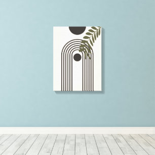 Regenbogen-Palmenblatt-Sonne, Boho-Abstract-Geomet Leinwanddruck