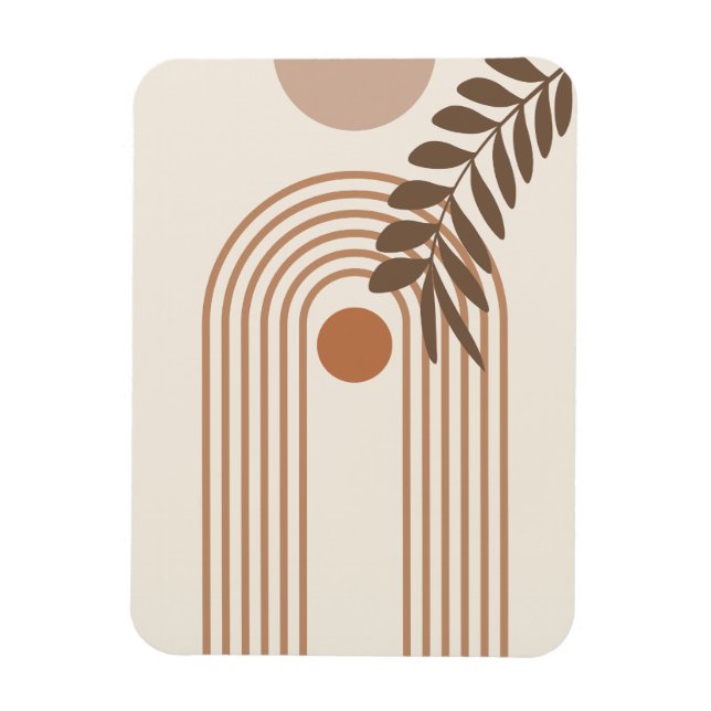 Regenbogen-Palmenblatt-Sonne, Boho-Abstract-Geomet Magnet (Vertikal)
