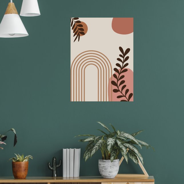 Regenbogen-Palmenblatt-Sonne, Boho-Abstract-Geomet Poster (Wohnzimmer 1)