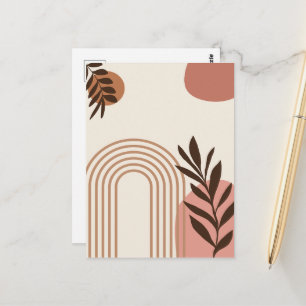 Regenbogen-Palmenblatt-Sonne, Boho-Abstract-Geomet Postkarte