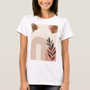 Regenbogen-Palmenblatt-Sonne, Boho-Abstract-Geomet T-Shirt