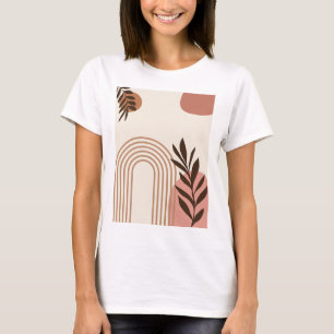 Regenbogen-Palmenblatt-Sonne, Boho-Abstract-Geomet T-Shirt