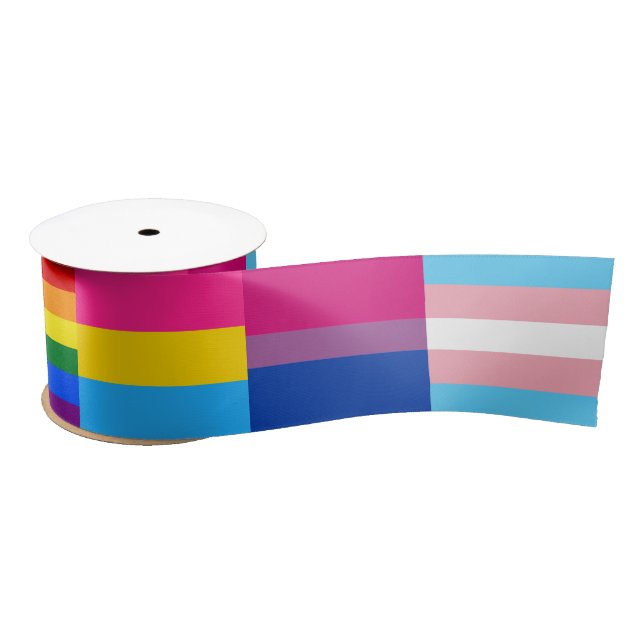 Regenbogen, Pansexual, Transexual & Bisexual Satinband (Spule)