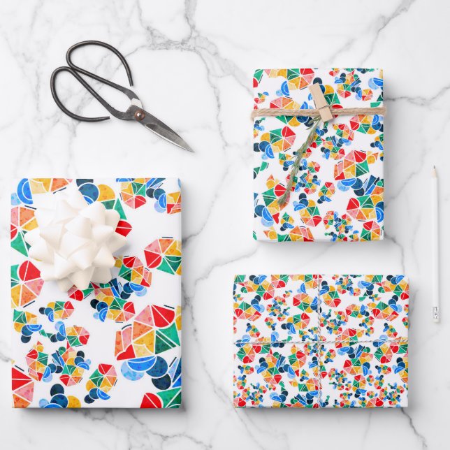 Regenbogen-Party Geschenkpapier Set (Vorderseite)