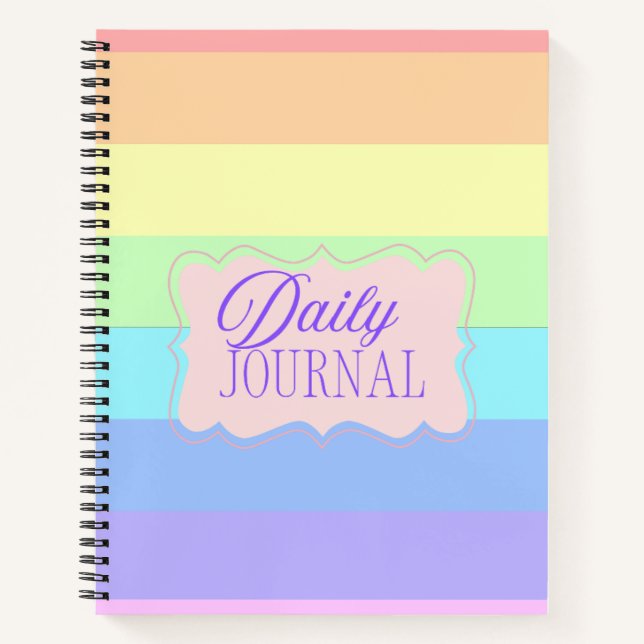Regenbogen-Pastell-Farbblock-Notizbuch  Notizbuch (Vorderseite)