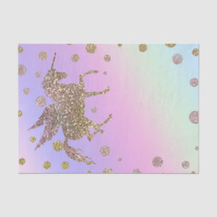 Regenbogen Pastell Gold Glitter Einhorn Geburtstag Seidenpapier