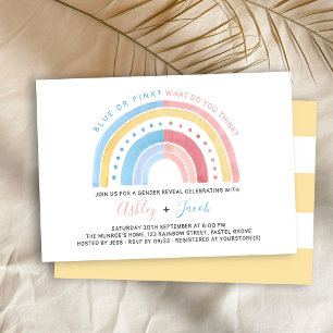 Regenbogen Pastell Rosa Blau Gelb Geschlechtsenthü Einladung