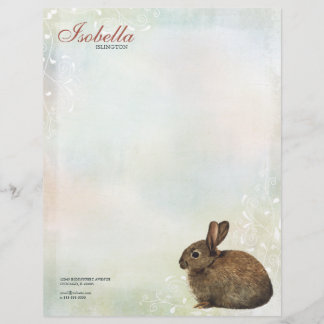 Regenbogen-Pastell-u. Brown-Kaninchen-persönlicher Briefbogen