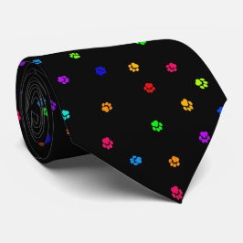 Regenbogen Pawprint Krawatte