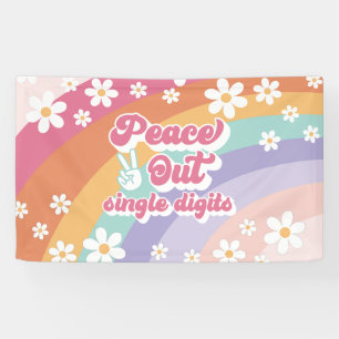 Regenbogen Peace Out Single Digits 10. Geburtstag Banner