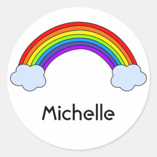 Regenbogen personalisiert runder aufkleber
