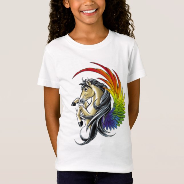 Regenbogen-Pferd T-Shirt (Vorderseite)