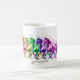 Regenbogen-pferdeartige Revue Kaffeetasse