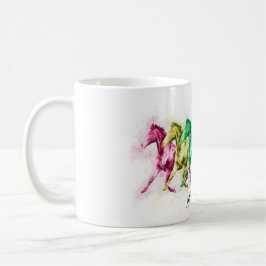 Regenbogen-pferdeartige Revue Kaffeetasse