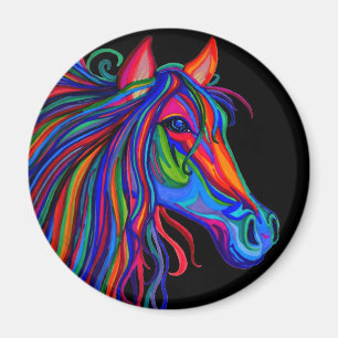 Regenbogen-Pferdekopf Magnet