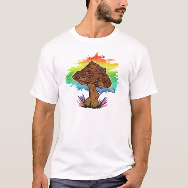 Regenbogen-Pilz-Entwurf T-Shirt (Vorderseite)